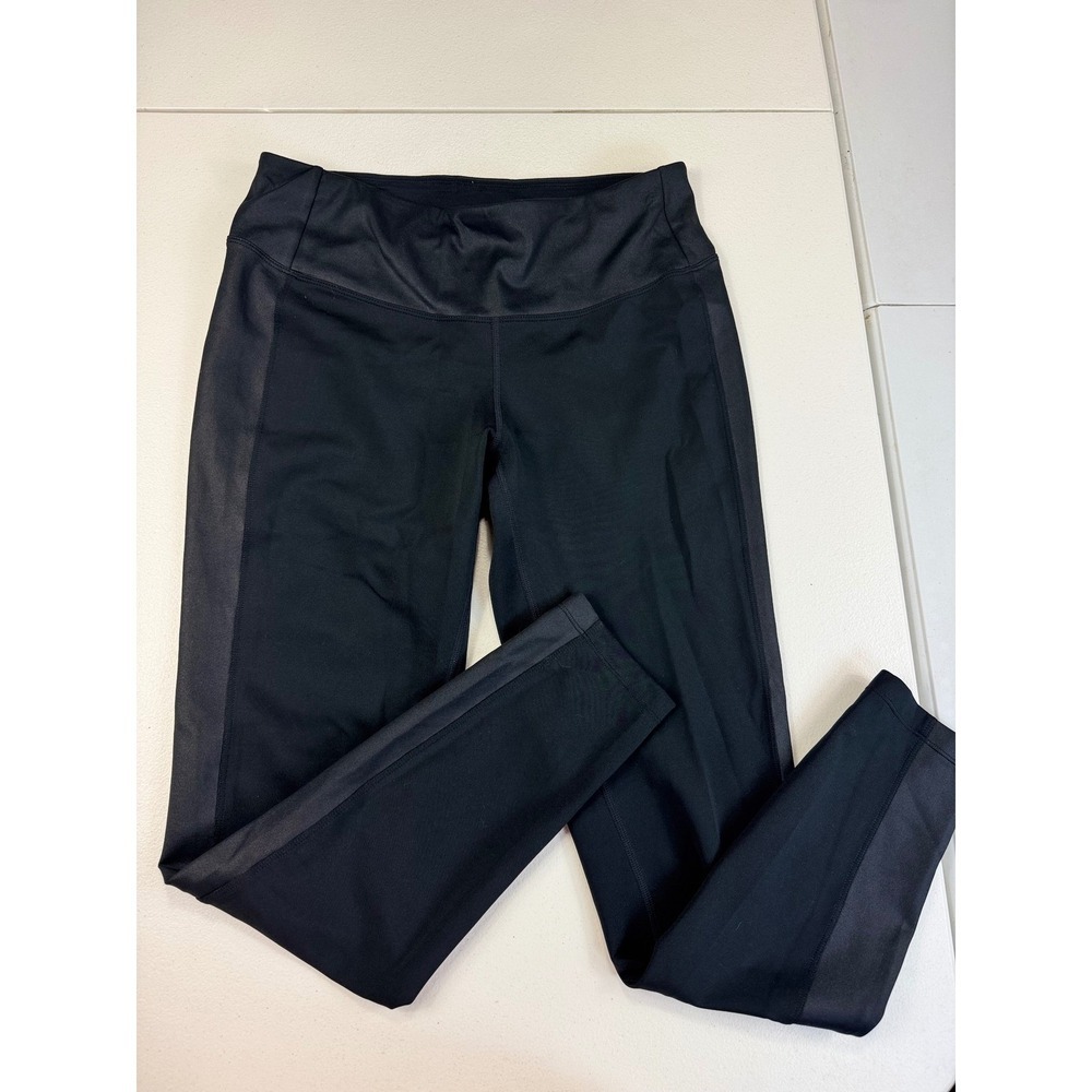 New Balance Athletic Leggings‎ Women's Solid Black Side Panel Detail M